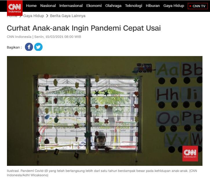 Curhat Anak-anak Ingin Pandemi Cepat Usai