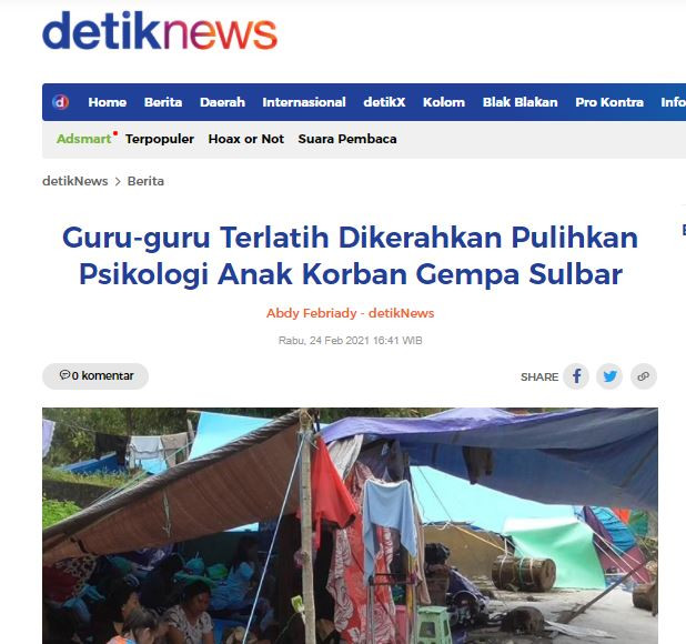 Guru-guru Terlatih DIkerahkan PUlihkan Psikologi Anak Korban Gempa Sulbar