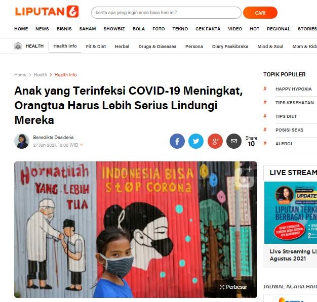 Anak yang Terinfeksi COVID-19 Meningkat, Orangtua Harus Lebih Serius Lindungi Mereka