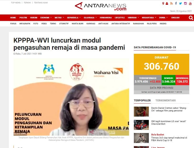 KPPPA-WVI Luncurkan Modul Pengasuhan Remaja di Masa Pandemi