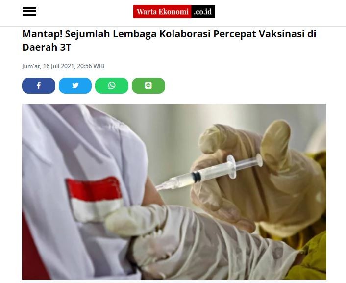 Mantap! Sejumlah Lembaga Kolaborasi Percepat Vaksinasi di Daerah 3T