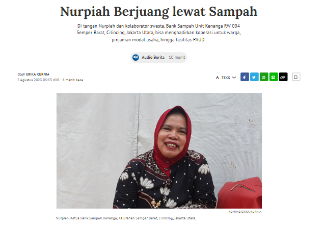 Nurpiah Berjuang lewat Sampah