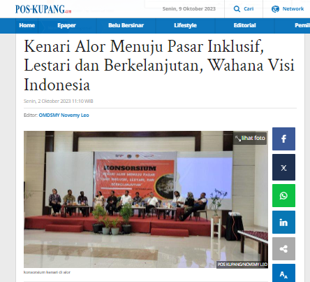 Kenari Alor Menuju Pasar Inklusif, Lestari dan Berkelanjutan, Wahana Visi Indonesia 