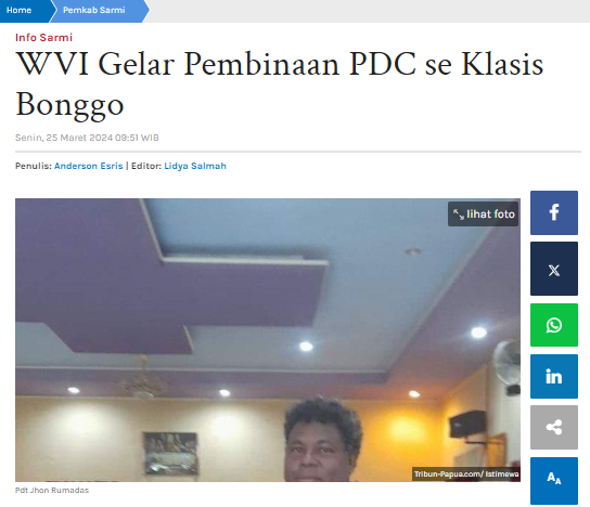 WVI Gelar Pembinaan PDC se Klasis Bonggo 